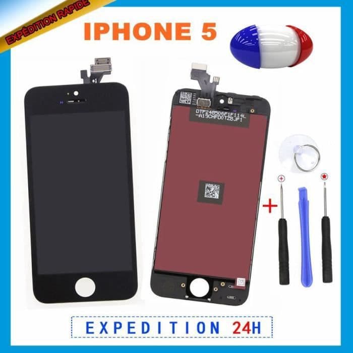 LCD TOUCH GLASS IPHONE 5 5G SVART + KIT