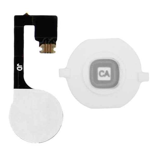 Hemknapp - Apple - iPhone 4S - Vit - Anslutningskabel - Byt ut skadad knapp