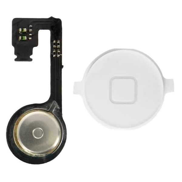 Hemknapp - Apple - iPhone 4S - Vit - Anslutningskabel - Byt ut skadad knapp