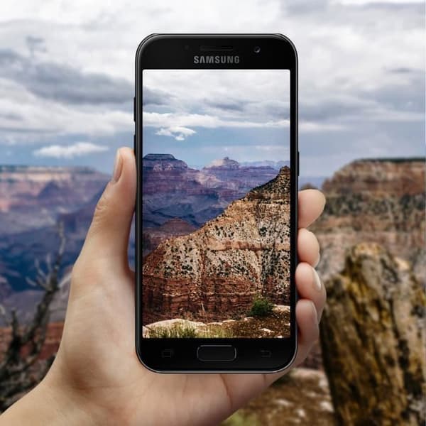 Bakkamera - Samsung - Galaxy A3 2017 - Ersättning - Integrerad anslutningskabel - Svart