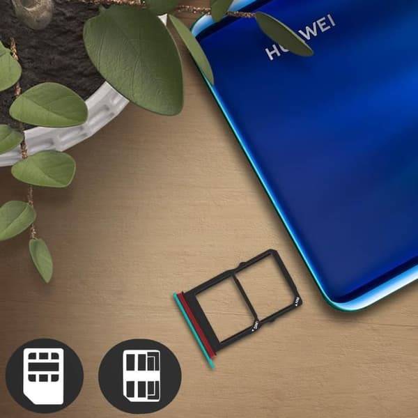 SIM-kort och Nano-minne facket - Huawei - P30 Pro - Blå - Kompatibel - 10g
