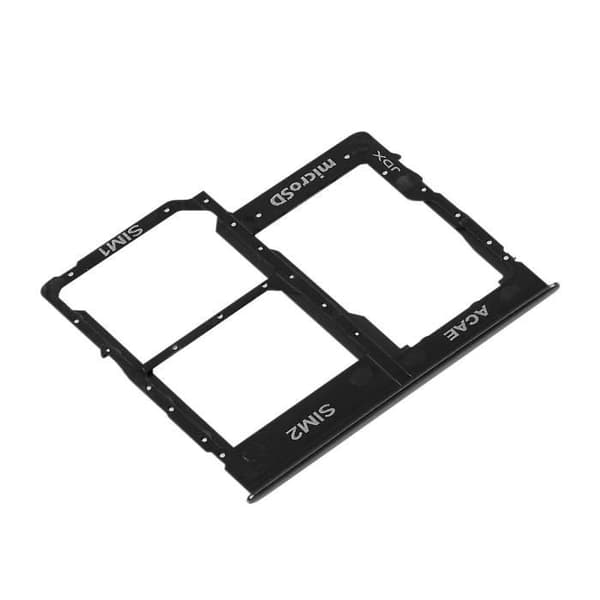 Samsung Galaxy A10e kortfack 2x Nano SIM och Micro SD ersättning Svart Svart
