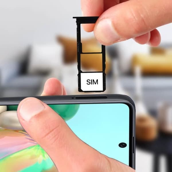 Samsung Galaxy A71 Kortfack 2x Nano SIM och Micro SD Ersättning Svart Svart