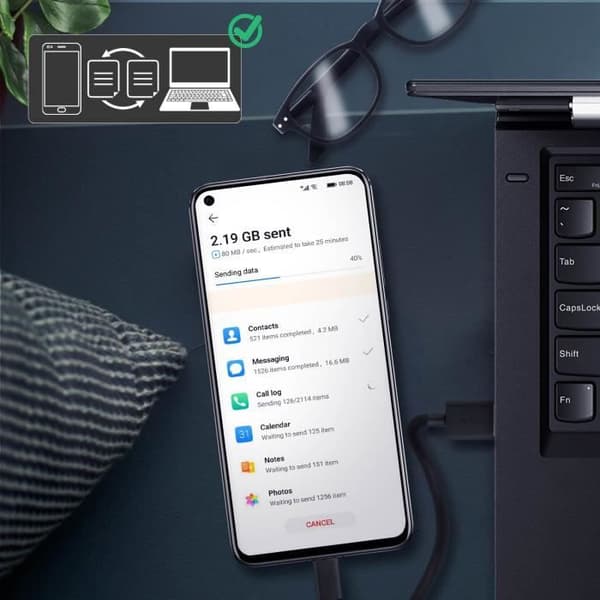 Laddningsplatta - Huawei - Y6 2019 / Honor 8A - Micro-USB - Med mikrofon - Svart