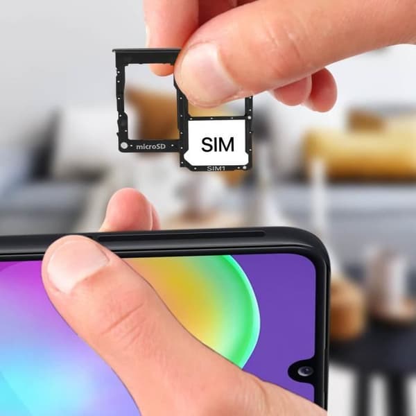 Samsung Galaxy A31 SIM-kortfack 2x Nano SIM och Micro SD Ersättning Svart Svart