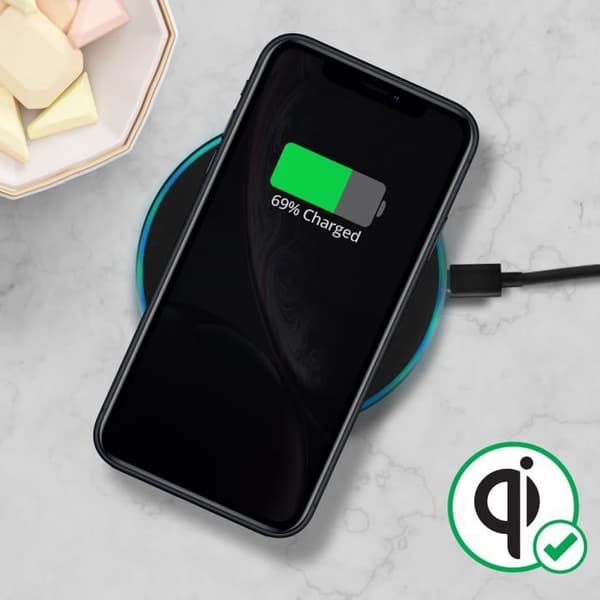 Qi Induktionsladdningsplatta - iPhone XR-kompatibel - Svart - 100 % kompatibel - CE &amp; RoHS-standarder