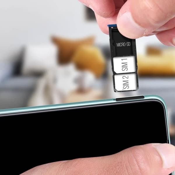 Kortfack - Samsung - Galaxy A51 - 2x Nano SIM - Micro SD - Blå