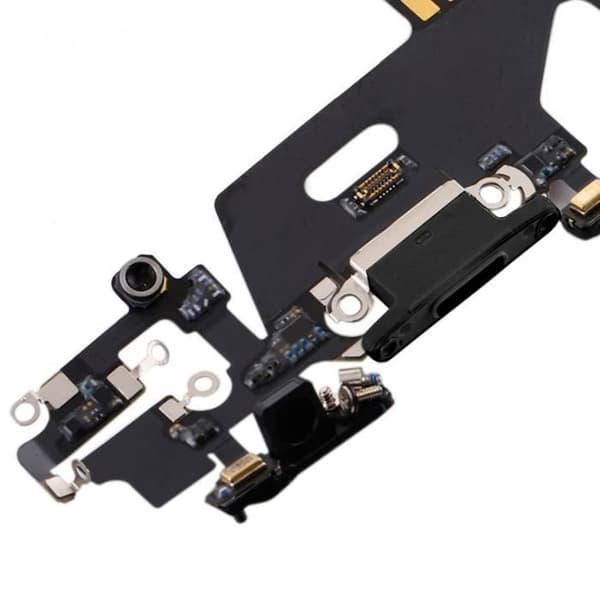 Laddningskontakt - Apple - iPhone 11 - Lightning Svart - Ersättning - Kompatibel med CE och RoHS