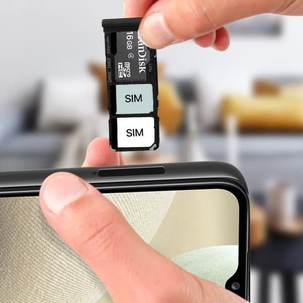 SIM-kortsfack - Samsung - Galaxy A12 - 2x Nano SIM - 1x Micro SD - Svart