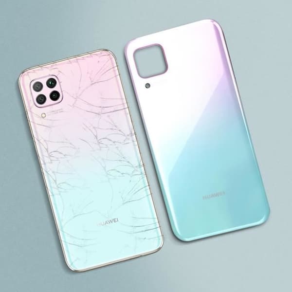 Huawei P40 Lite batteriskyddsbyte bakstycke rosa rosa