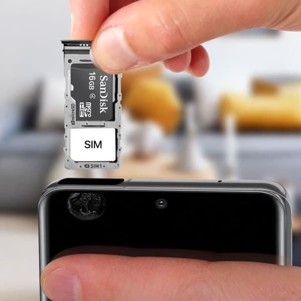 Galaxy S20 Ultra SIM-kortfack 1x Ersättnings Nano SIM och Micro SD Svart Svart