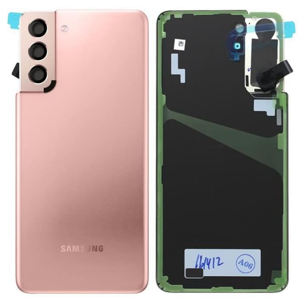 Cache Batteri - Samsung - Galaxy S21 Plus - Rosa Guld - Reservedel - Inbyggt Klistermärken