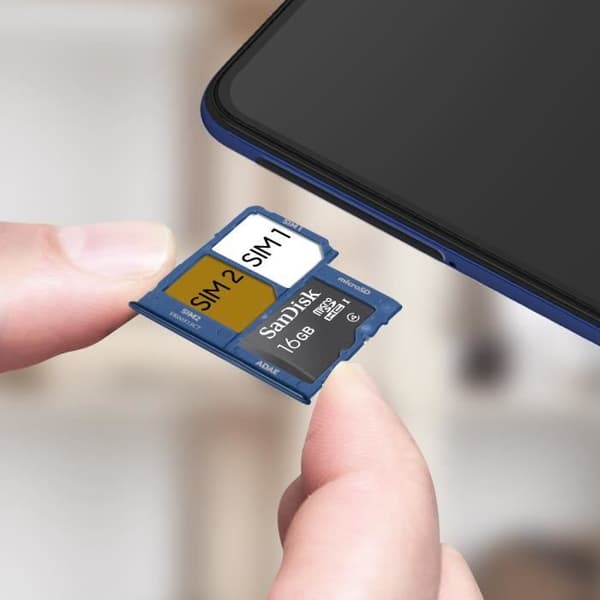 Samsung Galaxy A41 Ersättningsfack för SIM-kort Blå