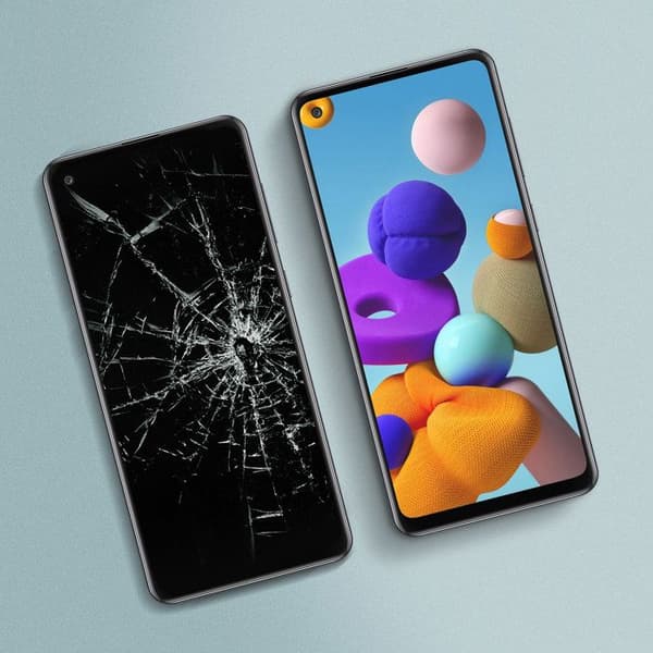 Komplett block Samsung Galaxy A21s LCD-skärm Touchglas Original Svart