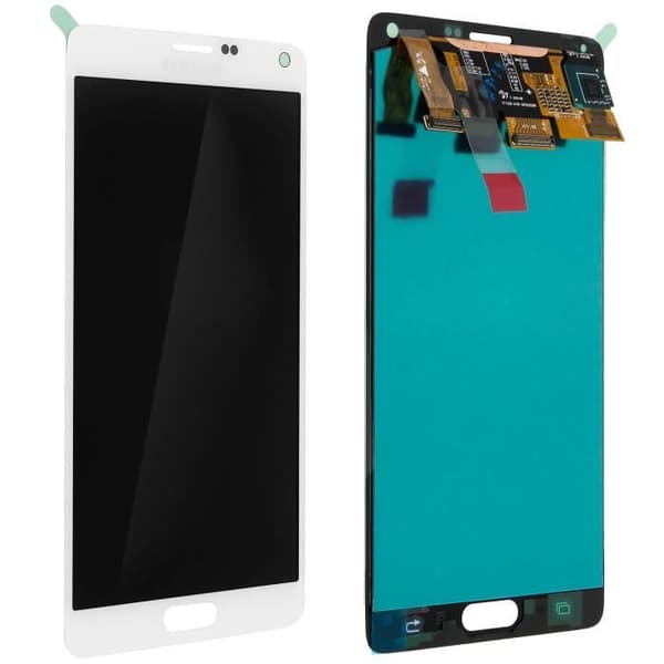 Galaxy Note 4 LCD-skärm Touchglas Komplett skärmblock Original Samsung White