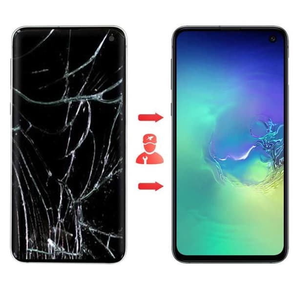 Samsung Galaxy S10e LCD-skärmblockskärm med original Touch White Prisma