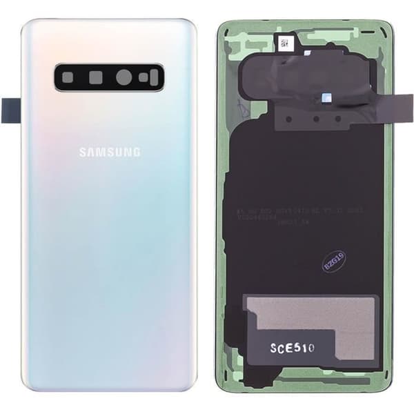 BatteriCache - Samsung - Galaxy S10 - Original - Vit - Bakre panel