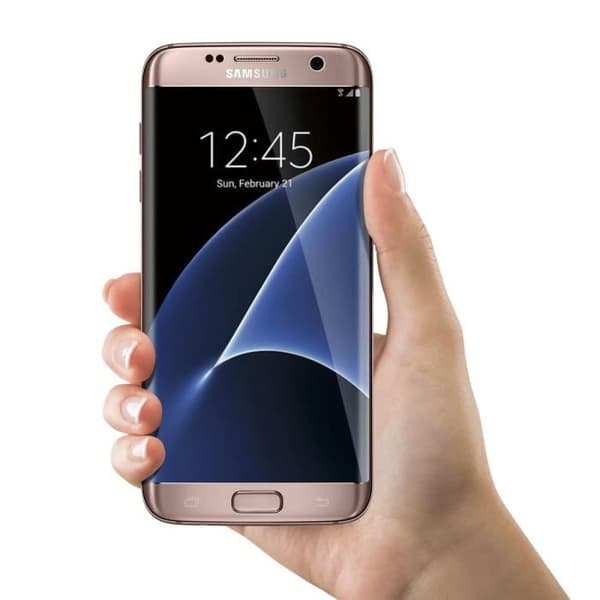 Block Komplett Galaxy S7 Edge LCD-skärm Touchglas Original rosa champagne Rosa