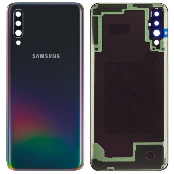 Batteri-lagring - Samsung - Galaxy A70 - Original - Bakre panel - Svart