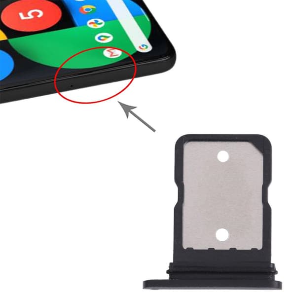 Google Pixel 5 Simkortshållare - Svart