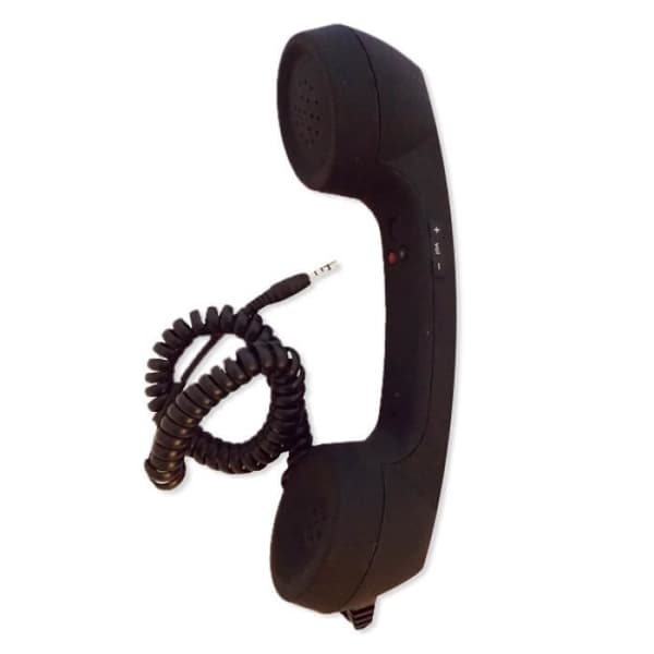 Kitsch sladdad fast telefon retro mikrofon högtalare vit * Mått: 220 x 60 x 50 mm * Material: plast * ...