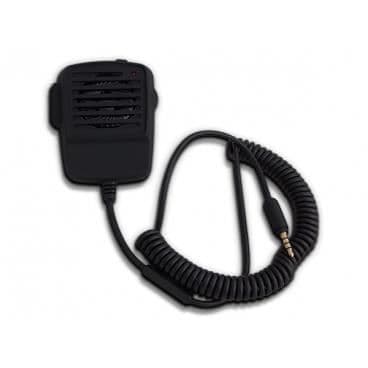 Ovanlig fotgängarsats med i Phone CB-radio och smartphone-tillbehör smartphone-surfplatta.