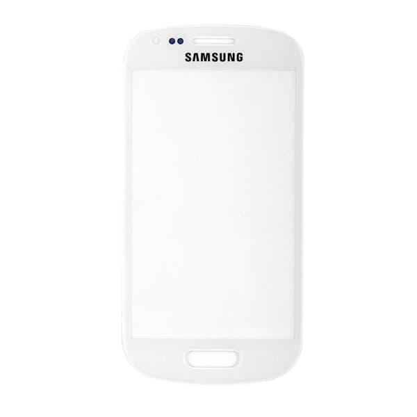Skärmglas framför vit + klister för Samsung Galaxy S3 mini I8190