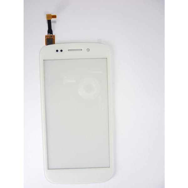 Vitt pekskärmsglas + förinstallerat lim för Wiko Stairway