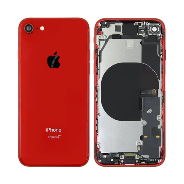 iPhone 8 Baksida med Komplett Ram - Röd