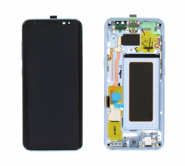 Samsung Galaxy S8 Originalskärm Display Glas med ram – Blå