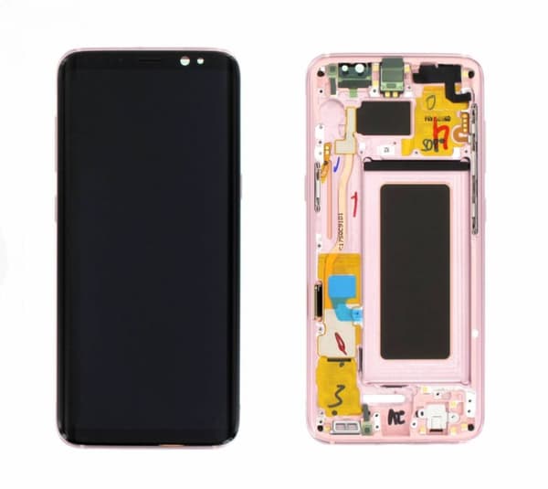 Samsung Galaxy S8 Originalskärm Display Glas med ram – Rosa