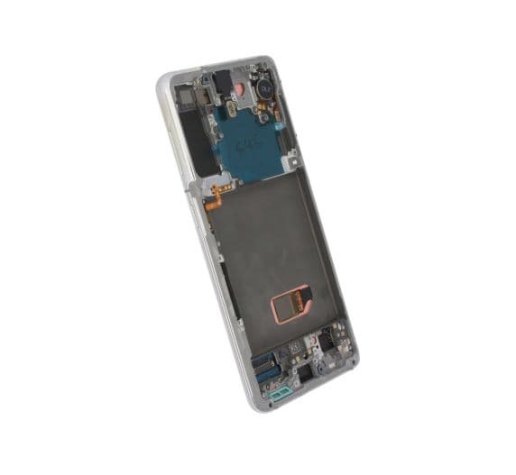 Samsung Galaxy S21 5G Original Skärm med Kamera – Vit