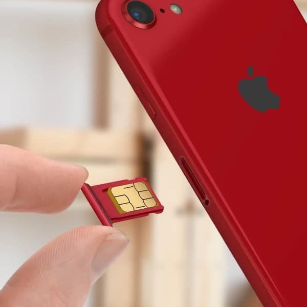 Ersättningsfack för SIM-kort - Apple iPhone 8, SE 2020 och SE 2022 - Röd