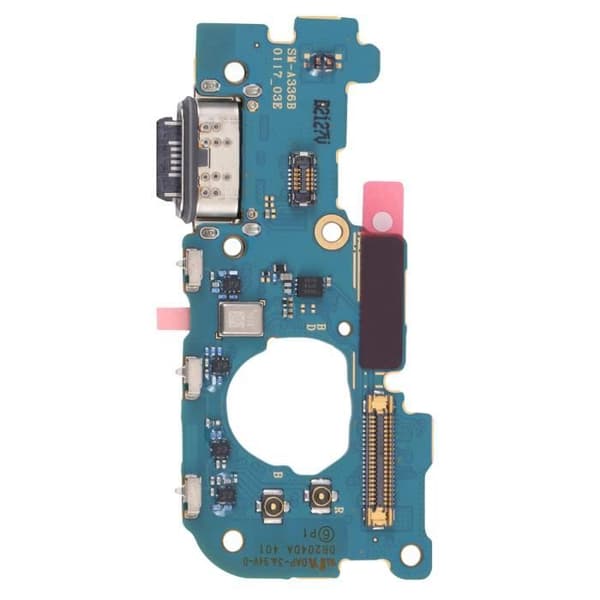 USB-C laddningskontakt - Samsung - Galaxy A33 5G - Servicepack - Inbyggd mikrofon - Svart