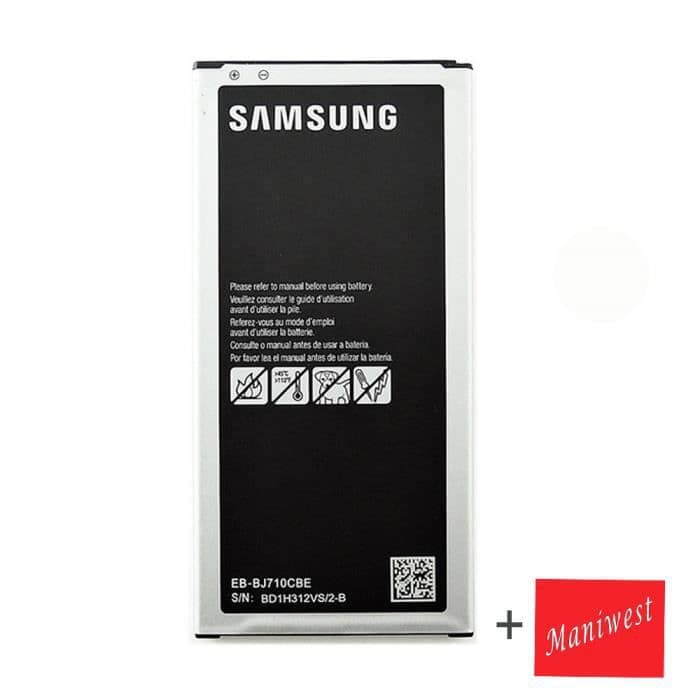 Original Samsung EB-BJ710CBE 3300 mAh batteri för J7 2016 (J710) + skärmrengöring Maniwest