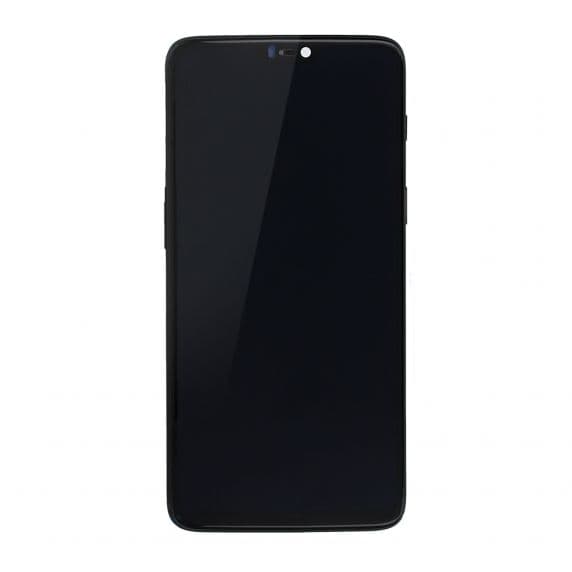 OnePlus 6 Skärm/Display Glas med Ram – Spegel Svart