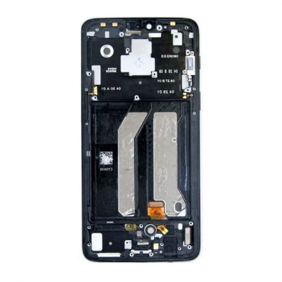 OnePlus 6 Skärm/Display Glas med Ram – Midnatt Svart