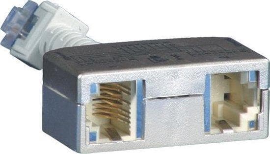 METZ CONNECT BTR kabeldelningsadapter pnp 3 - Nätverksdelare - RJ-45 (W) - RJ-45 (M) - 8,9 cm - Grå (paket med 2) (130548-03-E)