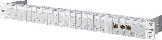 Metz Connect BTR E-DAT modul 24x8 patchpanel lysegrå, RAL 7035 1U 24 porte (130920-E) Grå