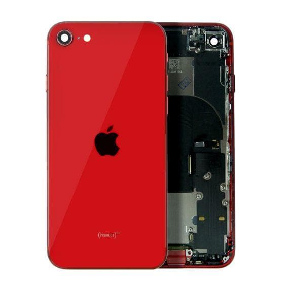 iPhone SE 2020 Baksida Med Komplett Ram - Röd