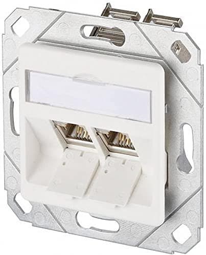 BTR 10x E-DAT-modul UPK-stik Kat. 6 8 x 88 R-WS 2 x E-DAT moduler RJ-45 Pure White Hvid