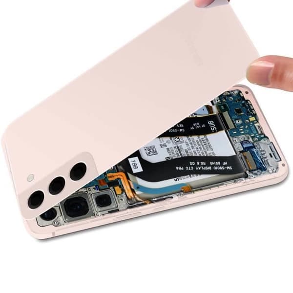 Samsung Galaxy S22 batteriskal Original Samsung rosa med lins