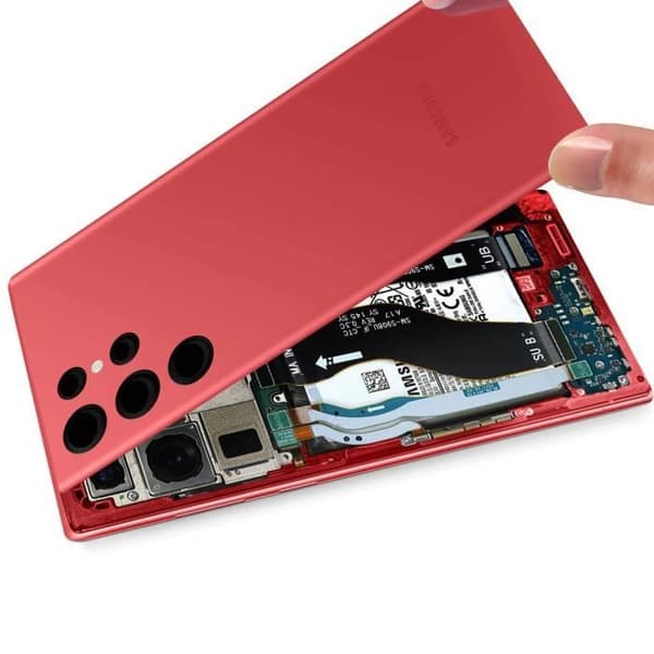 Samsung Galaxy S22 Ultra Original Samsung Röd batteriskal med lins