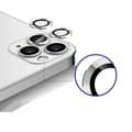 Miniatyrbild 1 av 2: iPhone 12 Pro Lins/Kameraskydd Med Metallram – Vit (3-pack)