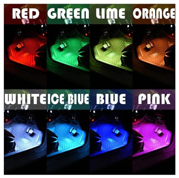 SiGN Ljudstyrd LED-slinga för Bilen, RGB 4x12