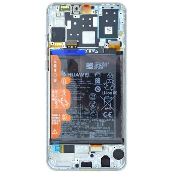 Huawei P30 Lite Edition Skärm/Display med Batteri Original - Vit