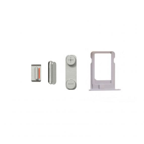 iPhone 5 Knappar Komplett med Simkortshållare – Silver