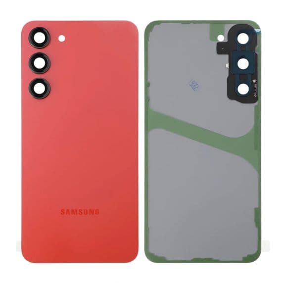 Samsung Galaxy S23 Baksida med tejp och kameraglas – Röd