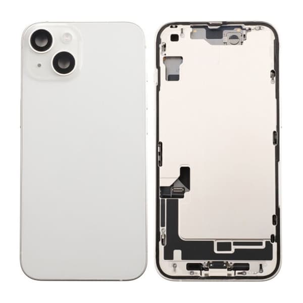 iPhone 14 Baksida med Komplett Ram - Vit