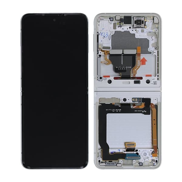 Samsung Galaxy Z Flip 3 5G 2021 (F711) Skärm med LCD Display Original - Kräm